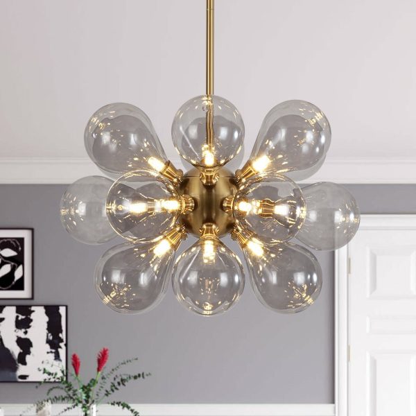LightFixturesUSA - Modern 18 - Light Cluster Gray Glass Bubble Chandelier - Chandelier - Gray -
