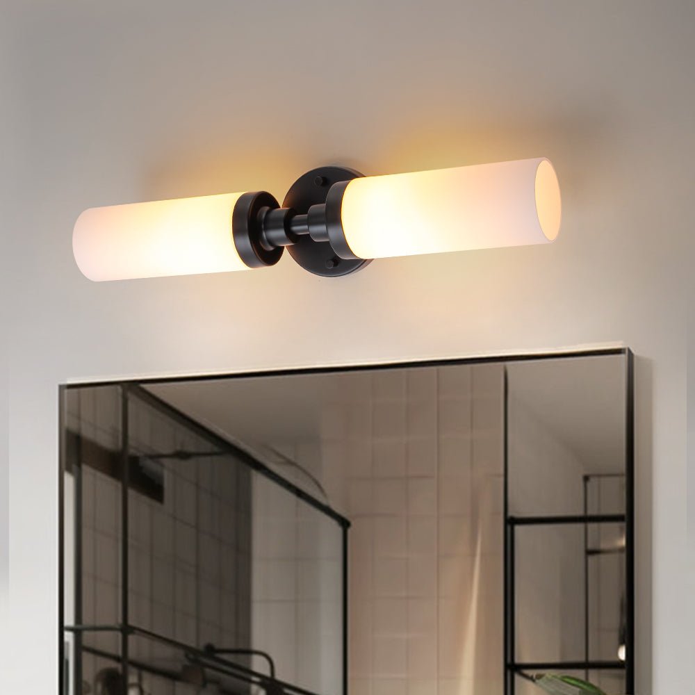 lightfixturesusa-modern-2-light-opal-glass-cylinder-vanity-wall-lamp-wall-sconce-1-pack-806112 LightFixturesUSA - Modern 2 - Light Opal Glass Cylinder Vanity Wall Lamp - Wall Sconce - 1 Pack -