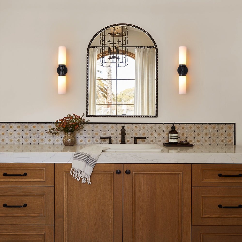 lightfixturesusa-modern-2-light-opal-glass-cylinder-vanity-wall-lamp-wall-sconce-2-packs-850809 LightFixturesUSA - Modern 2 - Light Opal Glass Cylinder Vanity Wall Lamp - Wall Sconce - 2 Packs -