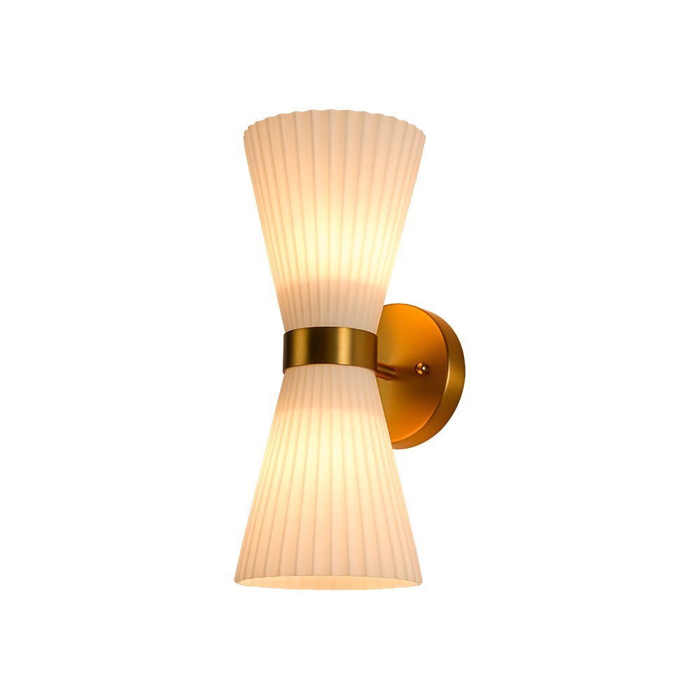 lightfixturesusa-modern-2-light-up-down-pleated-glass-cone-wall-sconce-wall-sconce-white-glass-224768