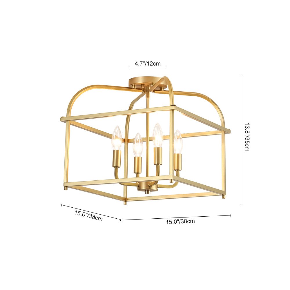 lightfixturesusa-modern-4-light-candle-style-square-cage-semi-flush-mount-ceiling-light-brass-2108310