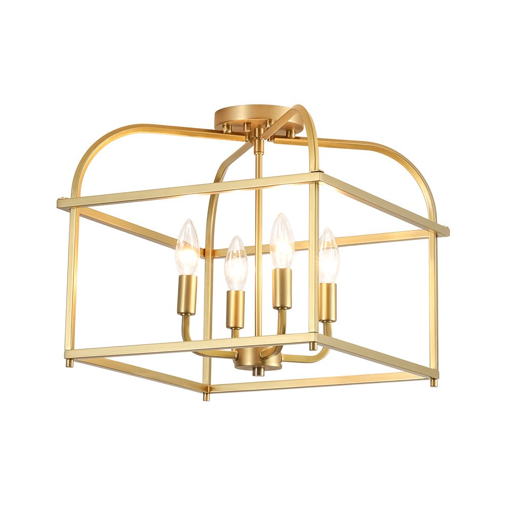 lightfixturesusa-modern-4-light-candle-style-square-cage-semi-flush-mount-ceiling-light-brass-3164919