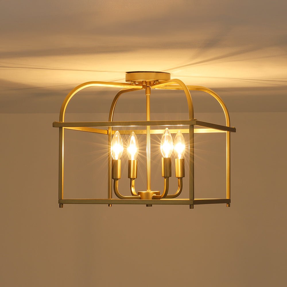 lightfixturesusa-modern-4-light-candle-style-square-cage-semi-flush-mount-ceiling-light-brass-6067029