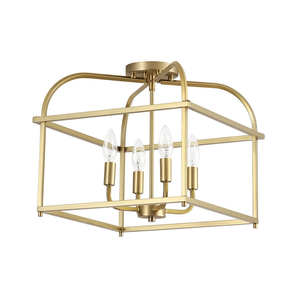 lightfixturesusa-modern-4-light-candle-style-square-cage-semi-flush-mount-ceiling-light-brass-8378310