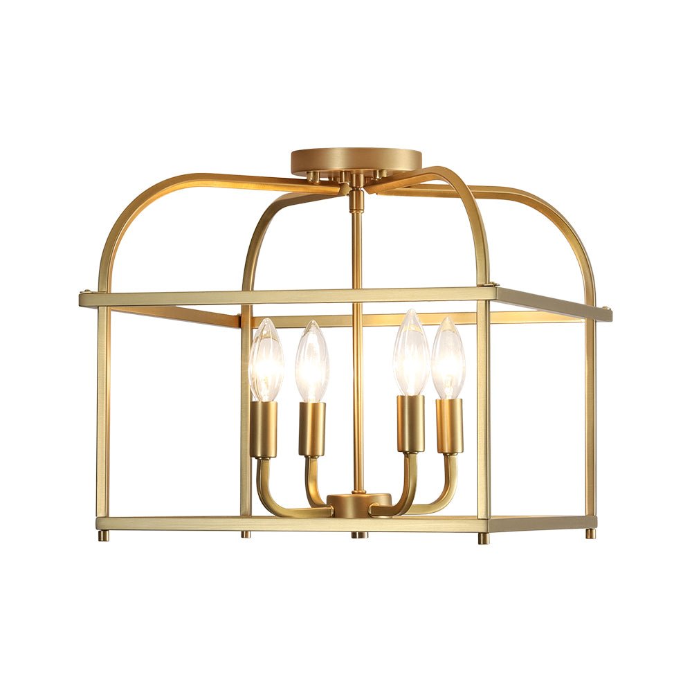 lightfixturesusa-modern-4-light-candle-style-square-cage-semi-flush-mount-ceiling-light-brass-9469151