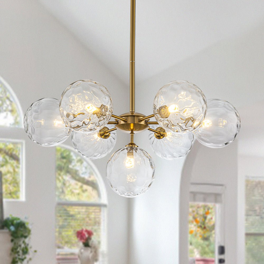 lightfixturesusa-modern-7-light-hammered-glass-globe-tier-sputnik-chandelier-chandelier-brass-1443969 LightFixturesUSA - Modern 7 - light Hammered Glass Globe Tier Sputnik Chandelier - Chandelier - Brass -