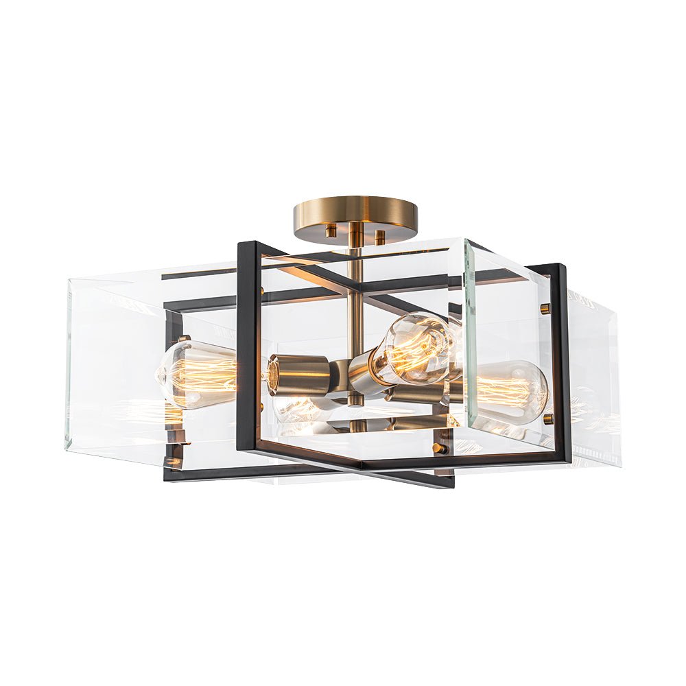 lightfixturesusa-modern-black-brass-clear-glass-square-cage-semi-flush-mount-ceiling-light-165in-195746