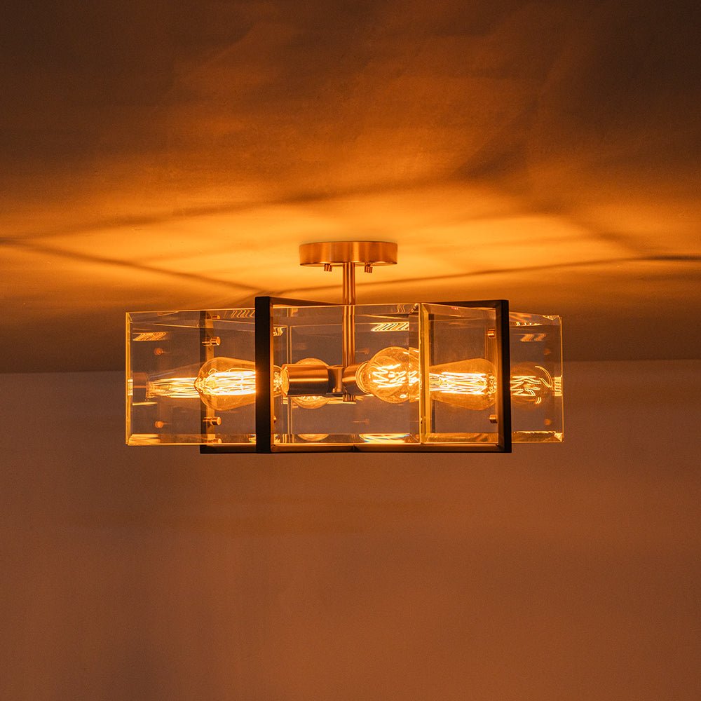 lightfixturesusa-modern-black-brass-clear-glass-square-cage-semi-flush-mount-ceiling-light-165in-409215