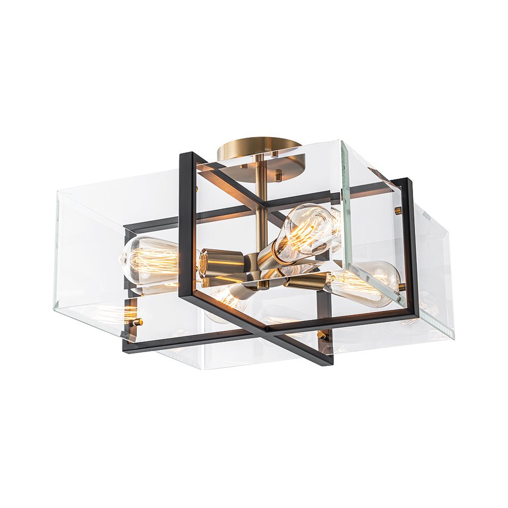 lightfixturesusa-modern-black-brass-clear-glass-square-cage-semi-flush-mount-ceiling-light-165in-468826