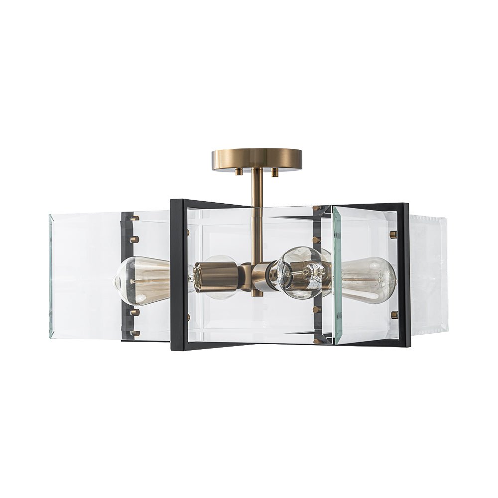 lightfixturesusa-modern-black-brass-clear-glass-square-cage-semi-flush-mount-ceiling-light-165in-724545