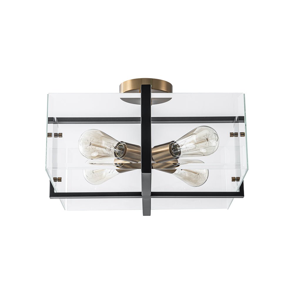 lightfixturesusa-modern-black-brass-clear-glass-square-cage-semi-flush-mount-ceiling-light-165in-761350