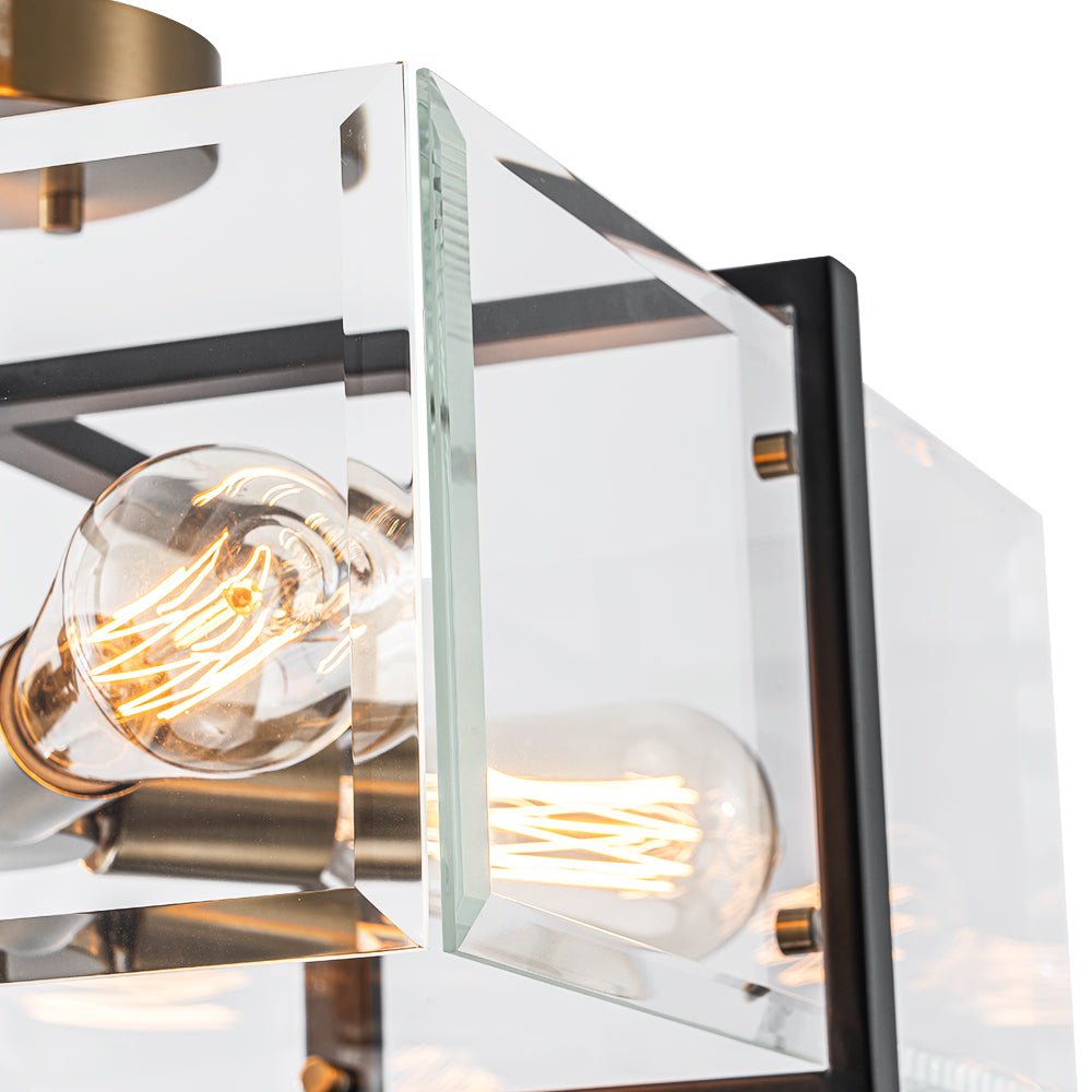 lightfixturesusa-modern-black-brass-clear-glass-square-cage-semi-flush-mount-ceiling-light-165in-781117