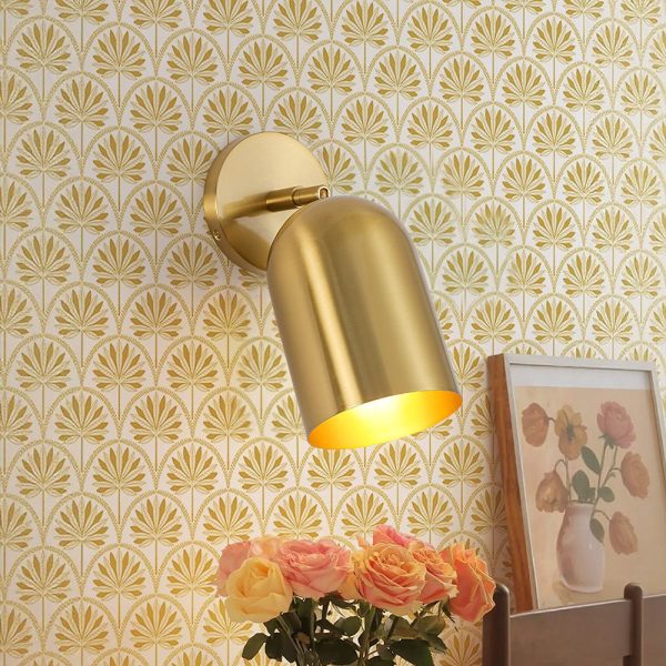 LightFixturesUSA - Modern Brass Adjustable Single Ceiling Spotlight Wall Light - Ceiling Light - 1 Pack - 