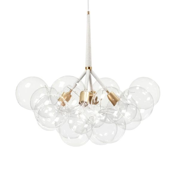 LightFixturesUSA-Modern Cluster Glass Bubble Chandelier-Chandelier-White-12 Globes