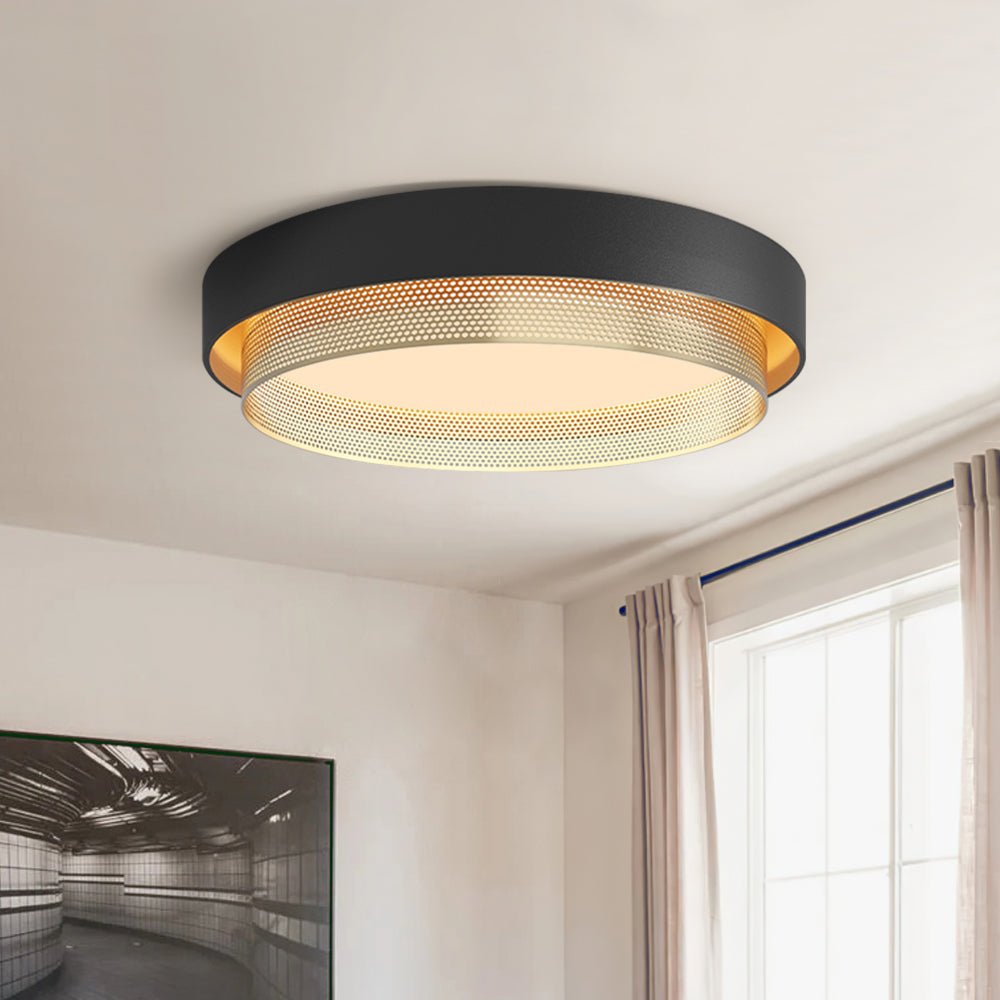 lightfixturesusa-modern-dimmable-led-iron-mesh-circular-flush-mount-light-ceiling-light-black-860835 LightFixturesUSA-Modern Dimmable LED Iron Mesh Circular Flush Mount Light-Ceiling Light-Black-