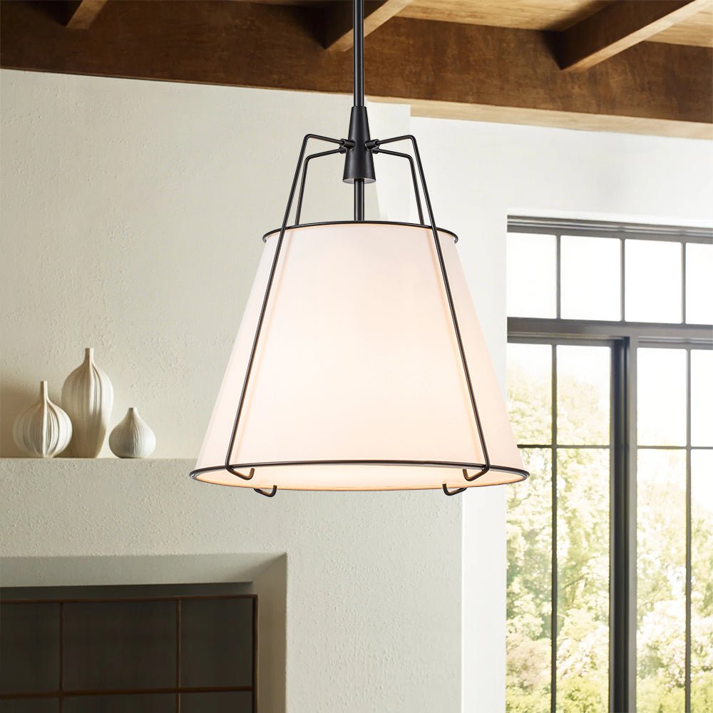 lightfixturesusa-modern-fabric-conical-drum-cage-pendant-light-ceiling-light-236-in-whitenickel-exclusive-offer-4213018 LightFixturesUSA - Modern Fabric Conical Drum Cage Pendant Light - Ceiling Light - 23.6 in. - White+Nickel (Exclusive Offer)