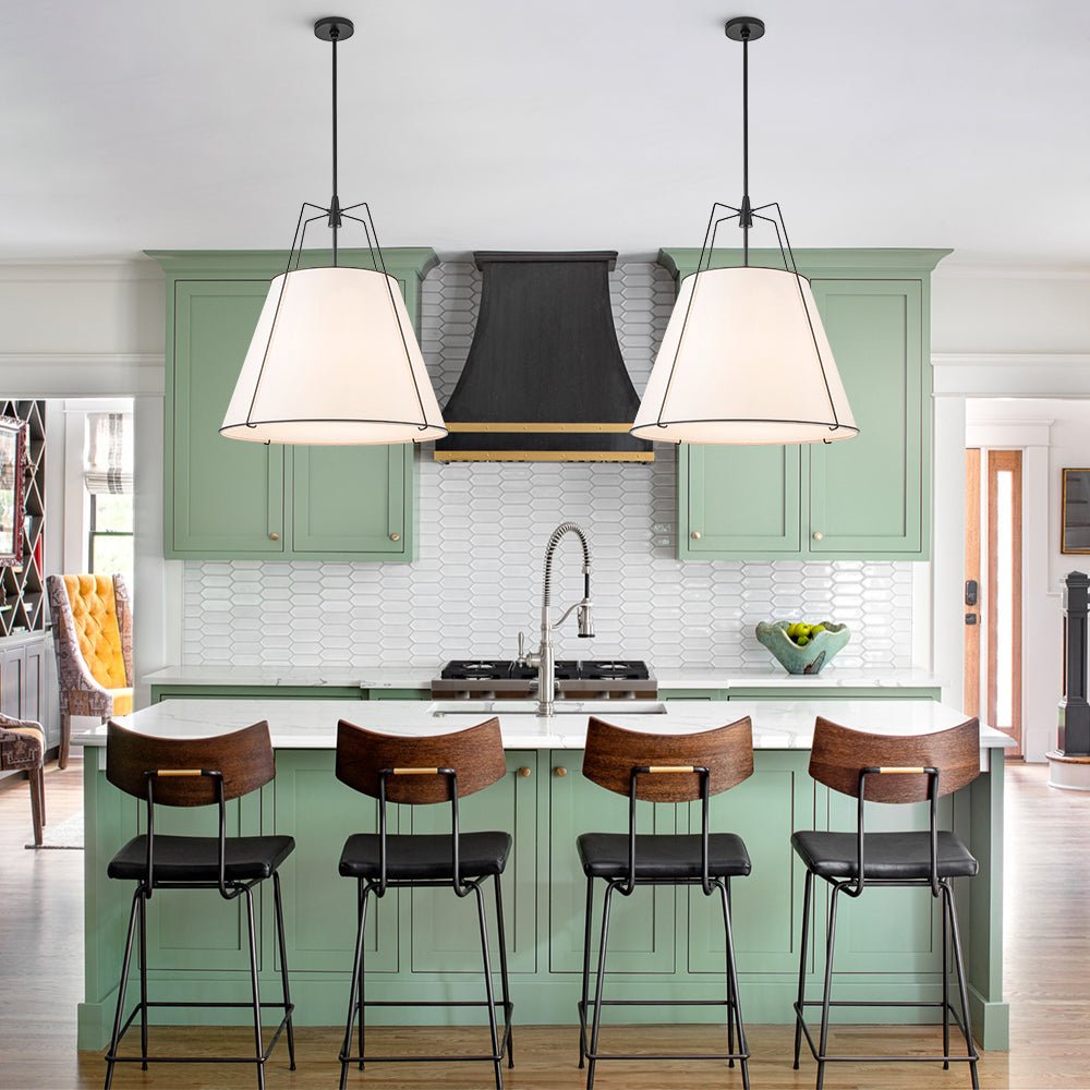 lightfixturesusa-modern-fabric-conical-drum-cage-pendant-light-ceiling-light-236-in-whitenickel-exclusive-offer-4681670 LightFixturesUSA - Modern Fabric Conical Drum Cage Pendant Light - Ceiling Light - 23.6 in. - White+Nickel (Exclusive Offer)