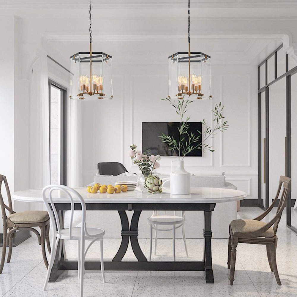 lightfixturesusa-modern-farmhouse-clear-glass-large-lantern-pendant-light-chandelier-157in-342597 LightFixturesUSA - Modern Farmhouse Clear Glass Large Lantern Pendant Light - Chandelier - 15.7in -