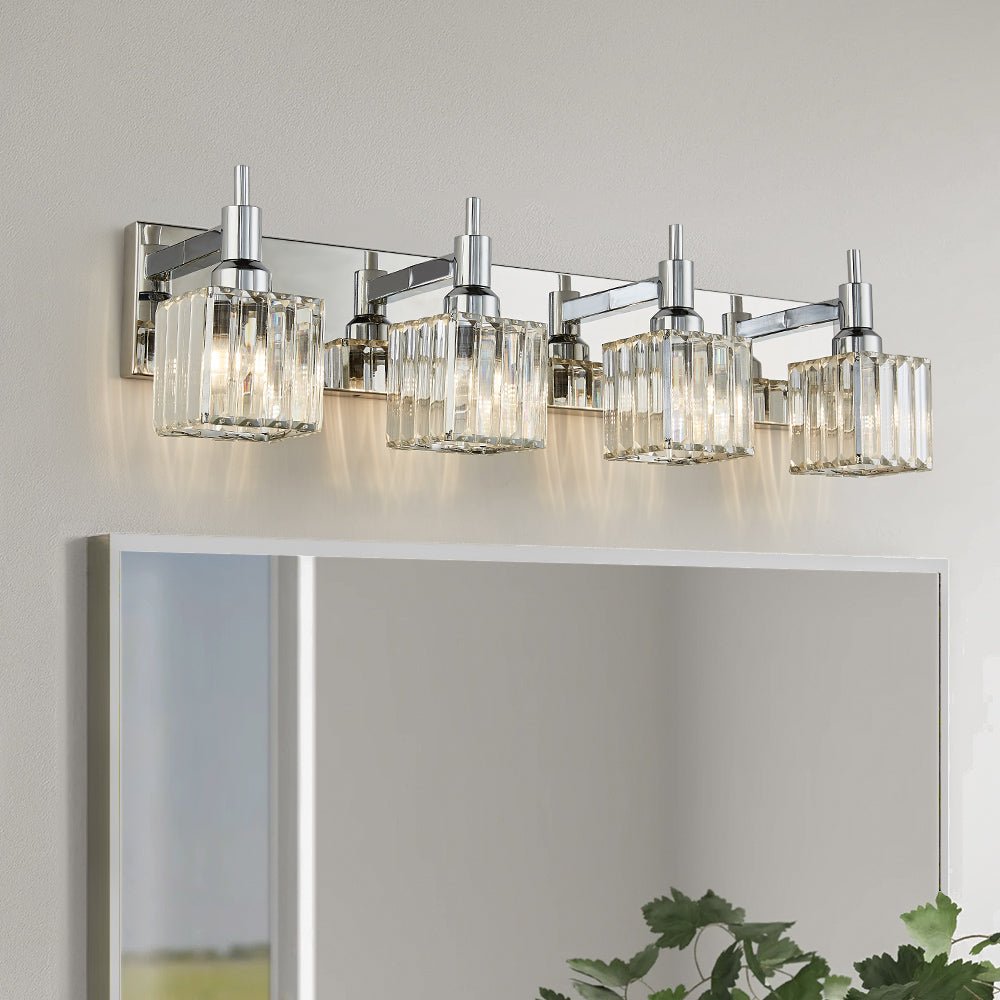 lightfixturesusa-modern-glam-crystal-bathroom-vanity-light-wall-sconce-chrome-4-lt-816772 LightFixturesUSA-Modern Glam Crystal Bathroom Vanity Light-Wall Sconce-Chrome-4-Lt