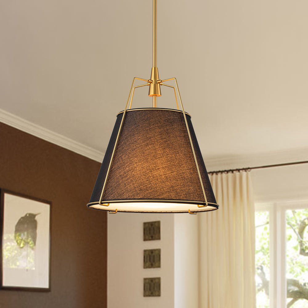 lightfixturesusa-modern-linen-conical-drum-cage-pendant-light-ceiling-light-15-in-blackbrass-209009 LightFixturesUSA - Modern Linen Conical Drum Cage Pendant Light - Ceiling Light - 15 in. - Black+Brass