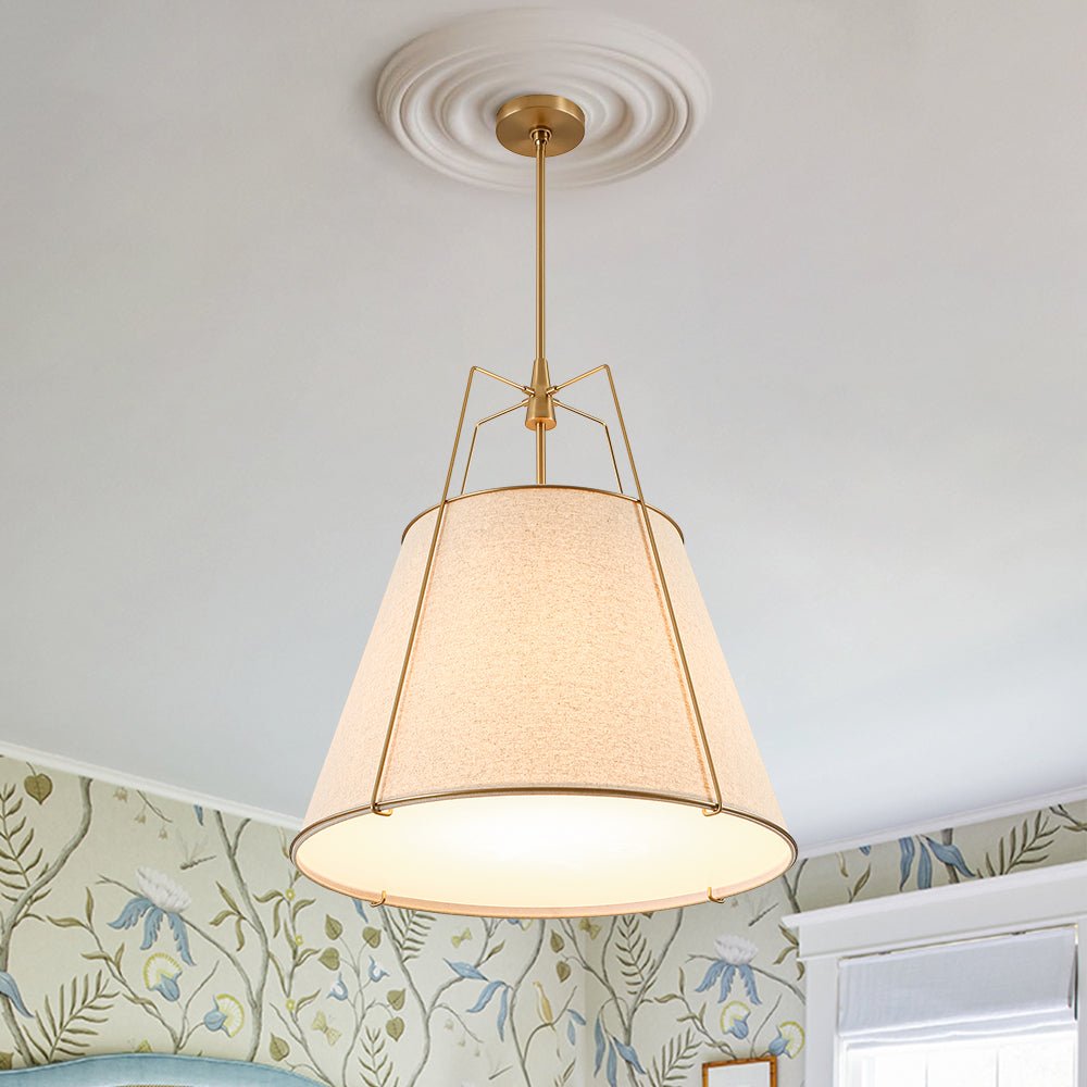 lightfixturesusa-modern-linen-conical-drum-cage-pendant-light-ceiling-light-brass23-in-7391323 LightFixturesUSA - Modern Linen Conical Drum Cage Pendant Light - Ceiling Light - Brass/23 in -