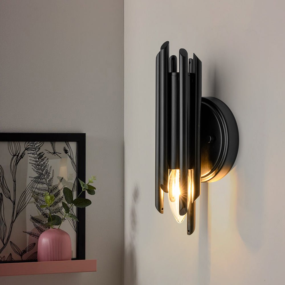 lightfixturesusa-modern-orchestral-style-trendy-cluster-tube-wall-sconce-wall-sconce-black-1-pack-701833 LightFixturesUSA - Modern Orchestral Style Trendy Cluster Tube Wall Sconce - Wall Sconce - Black - 1 Pack -