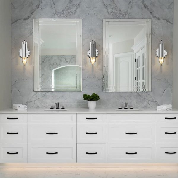 LightFixturesUSA - Modern Orchestral Style Trendy Cluster Tube Wall Sconce - Wall Sconce - Chrome - 2 Packs -