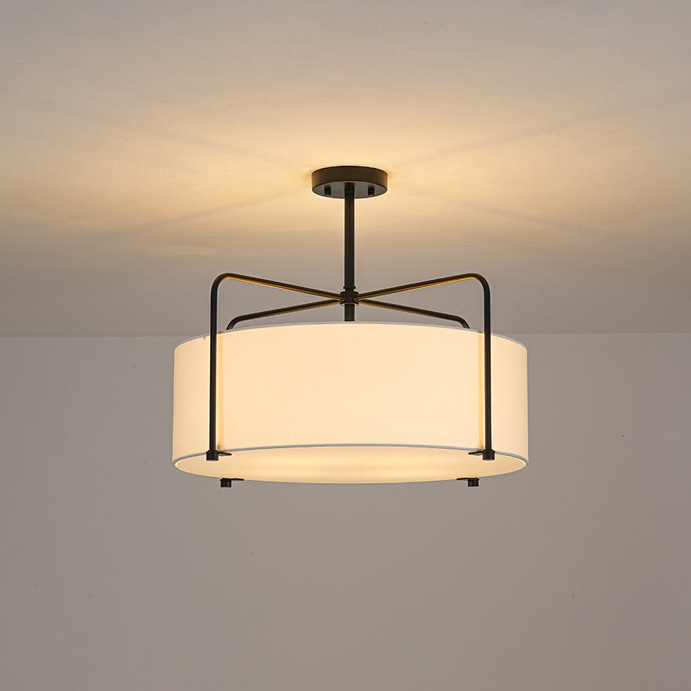 lightfixturesusa-modern-round-white-fabric-drum-cage-semi-flush-mount-ceiling-light-black-pre-order-6399404
