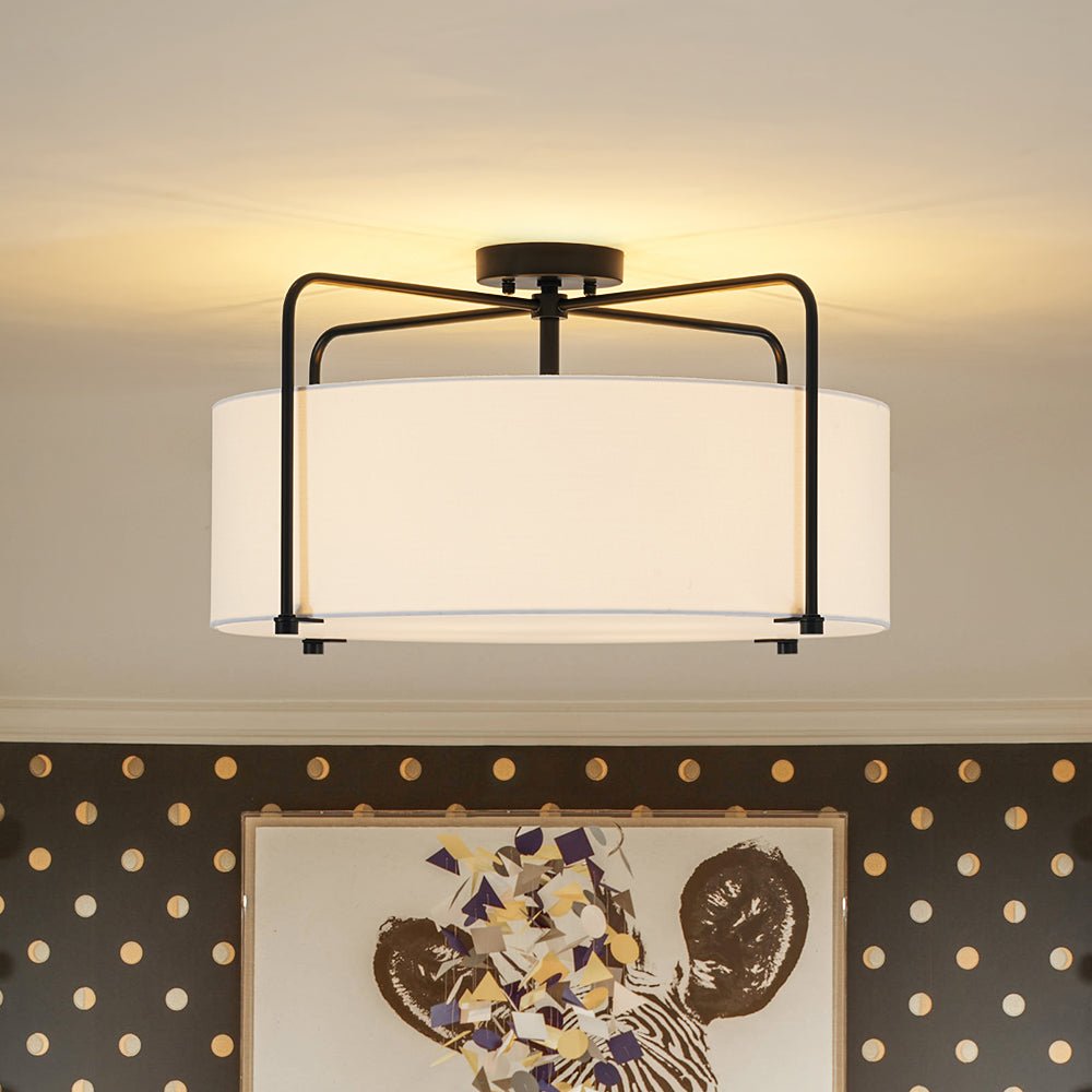 lightfixturesusa-modern-round-white-fabric-drum-cage-semi-flush-mount-ceiling-light-black-pre-order-9015247