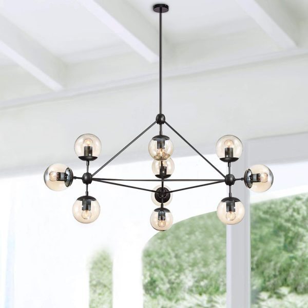 LightFixturesUSA-Modern Statement Geometric Chandelier-Chandelier-10 Lt-