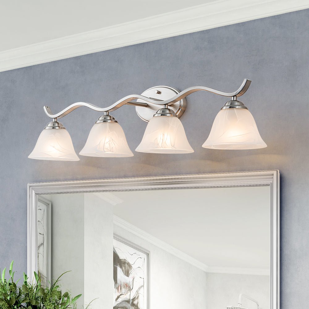 lightfixturesusa-nickel-4-light-cloud-glass-bell-shade-vanity-light-wall-sconce-nickel-797097 LightFixturesUSA - Nickel 4 - Light Cloud Glass Bell Shade Vanity Light - Wall Sconce - Nickel -