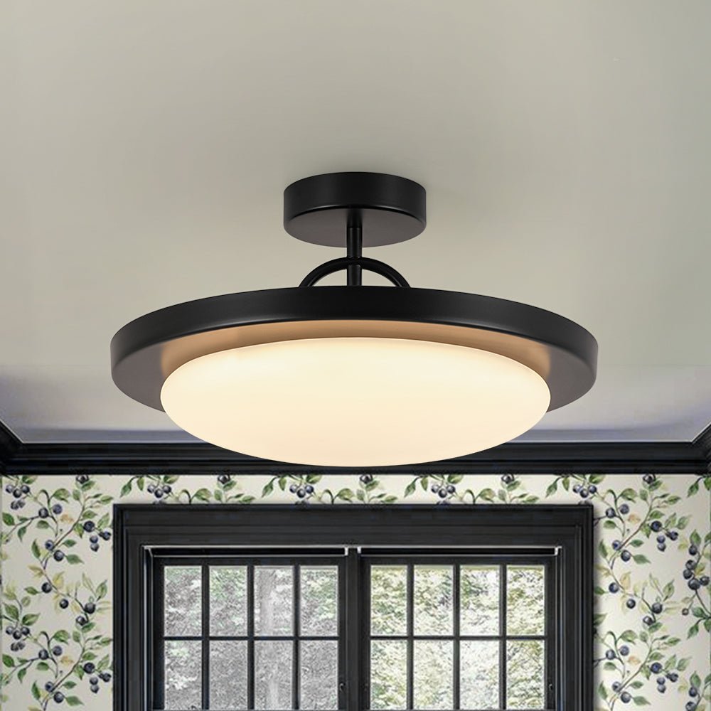 lightfixturesusa-nordic-black-white-dimmable-led-round-semi-flush-mount-ceiling-light-157-in-8873008 LightFixturesUSA - Nordic Black White Dimmable LED Round Semi Flush Mount - Ceiling Light - 15.7 in -