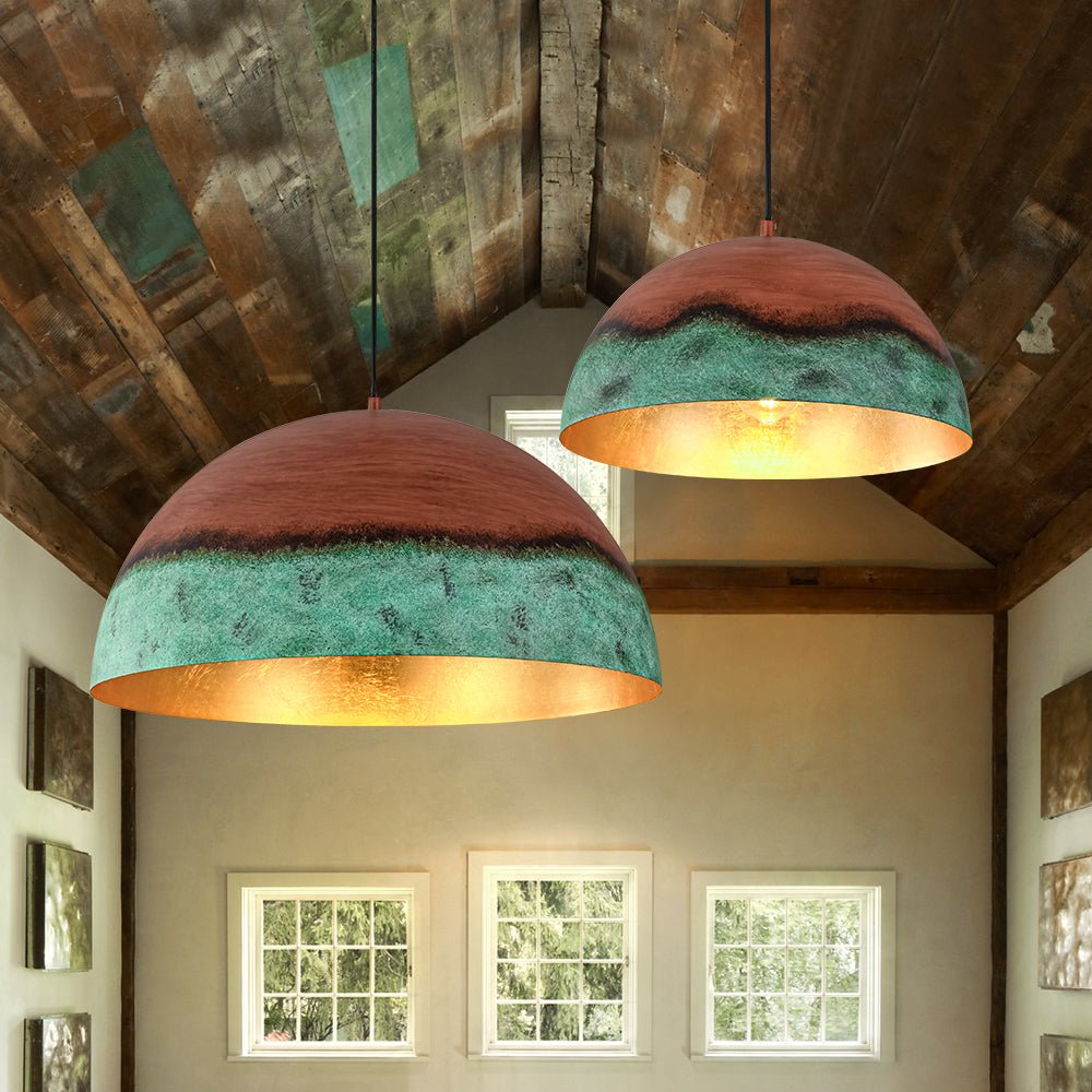 lightfixturesusa-oversized-industrial-copper-patina-metal-dome-pendant-light-pendant-light-15-in-370431 LightFixturesUSA - Oversized Industrial Copper Patina Metal Dome Pendant Light - Pendant Light - 15 in. -