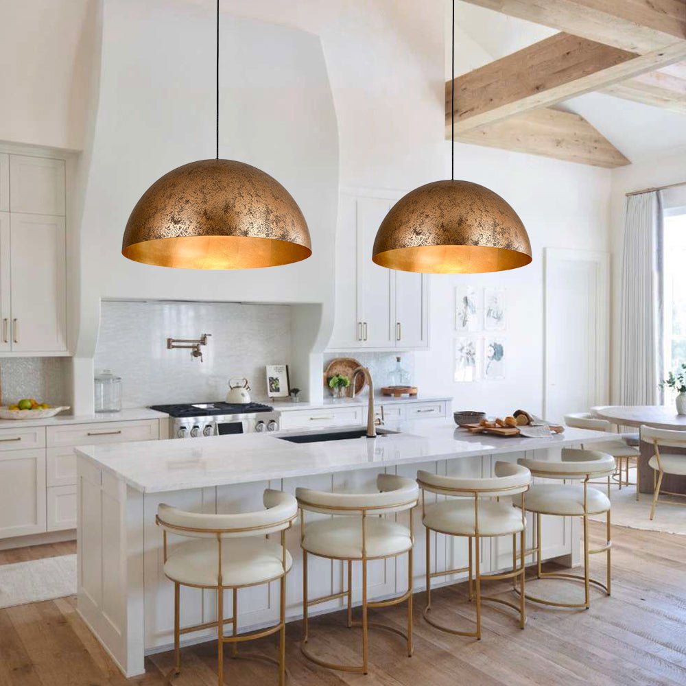 lightfixturesusa-oversized-metal-dome-pendant-light-chandelier-distressed-gold-31-in-514655 LightFixturesUSA - Oversized Metal Dome Pendant Light - Chandelier - Distressed Gold - 31 in.