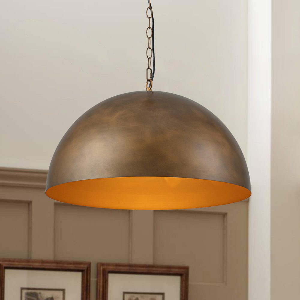 lightfixturesusa-oversized-vintage-bronze-metal-dome-pendant-light-chandelier-23-in-568211 LightFixturesUSA - Oversized Vintage Bronze Metal Dome Pendant Light - Chandelier - 23 in. -