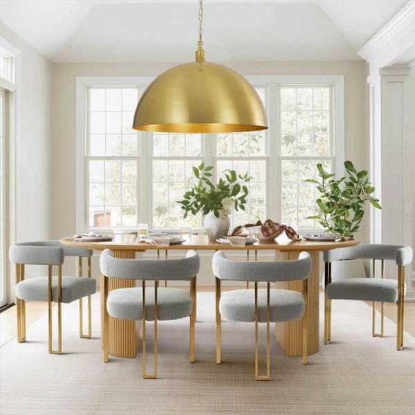 LightFixturesUSA - Oversized Vintage Luxe Brass Wide Iron Dome Pendant - Pendant Light - 23.6 in. - 