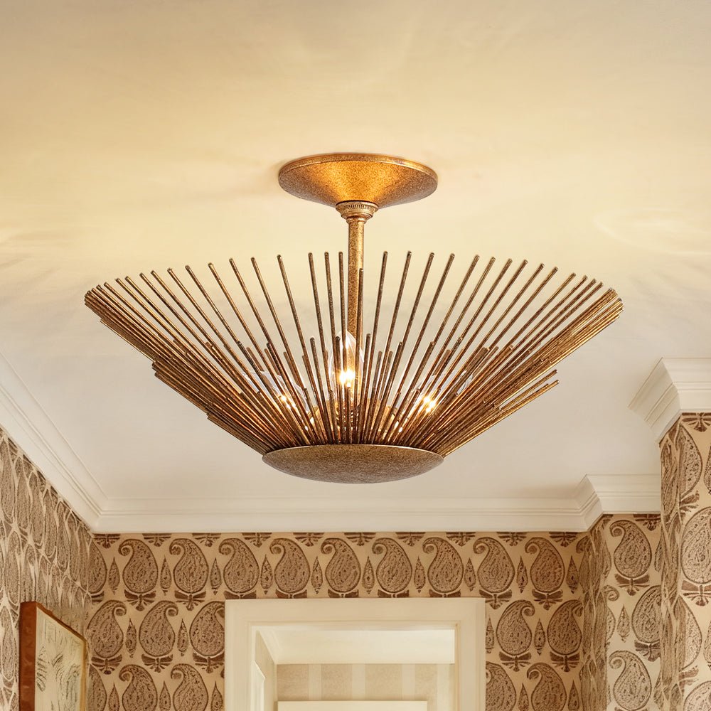 lightfixturesusa-radiant-antique-gild-gold-foiled-sunburst-round-semi-flush-mount-ceiling-light-169-in-5148632 LightFixturesUSA - Radiant Antique Gild Gold Foiled Sunburst Round Semi Flush Mount - Ceiling Light - 16.9 in. -