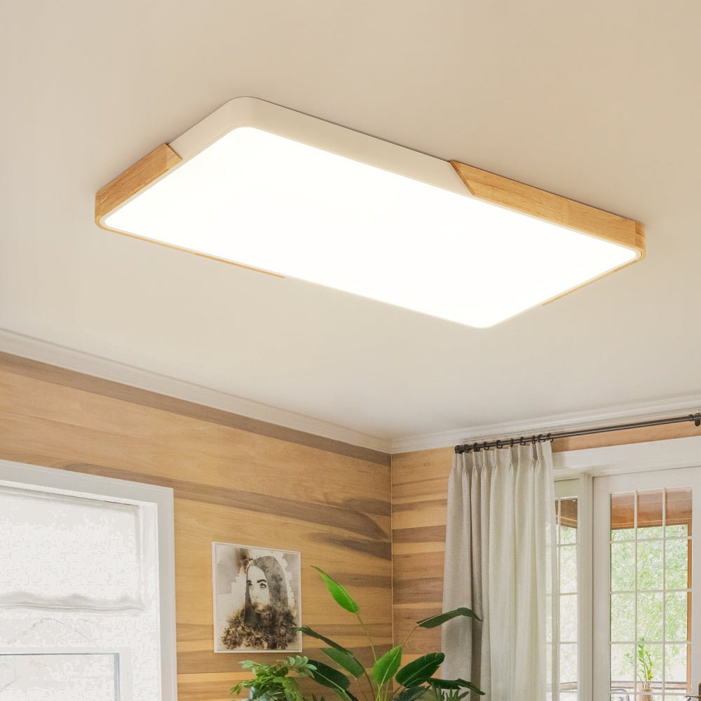 lightfixturesusa-rectangle-wood-dimmable-led-flush-mount-ceiling-light-ceiling-light-white-198076 LightFixturesUSA - Rectangle Wood Dimmable LED Flush Mount Ceiling Light - Ceiling Light - White -