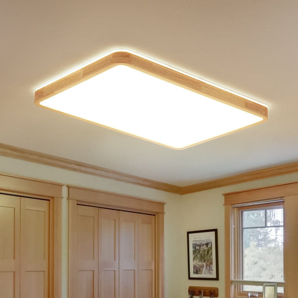 lightfixturesusa-rectangle-wood-dimmable-led-flush-mount-light-ceiling-light-wooden-624337 LightFixturesUSA - Rectangle Wood Dimmable LED Flush Mount Light - Ceiling Light - Wooden -