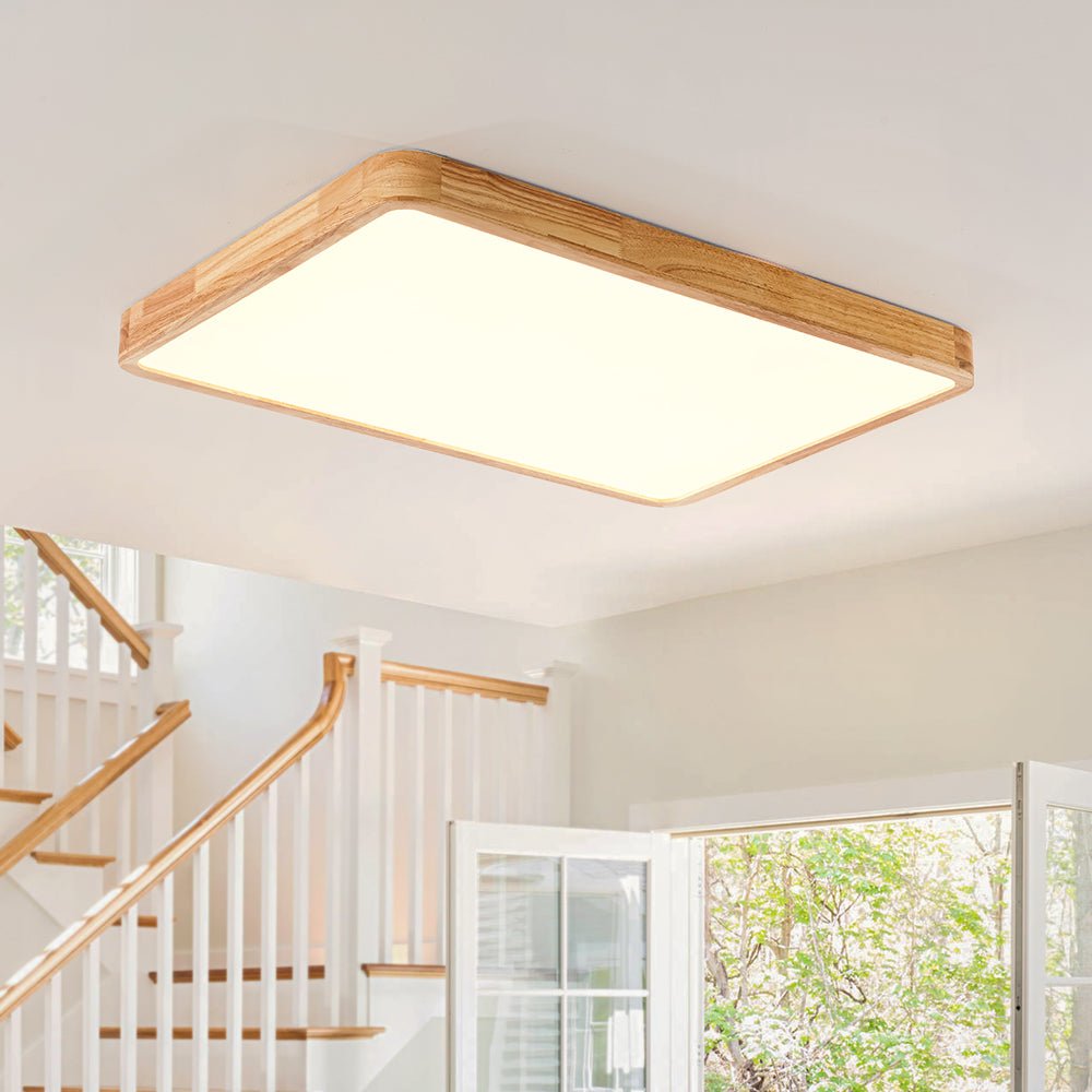 lightfixturesusa-rectangle-wooden-dimmable-led-flush-mount-ceiling-light-ceiling-light-3000k-warm-291284 LightFixturesUSA - Rectangle Wooden Dimmable LED Flush Mount Ceiling Light - Ceiling Light - 3000K (Warm) -