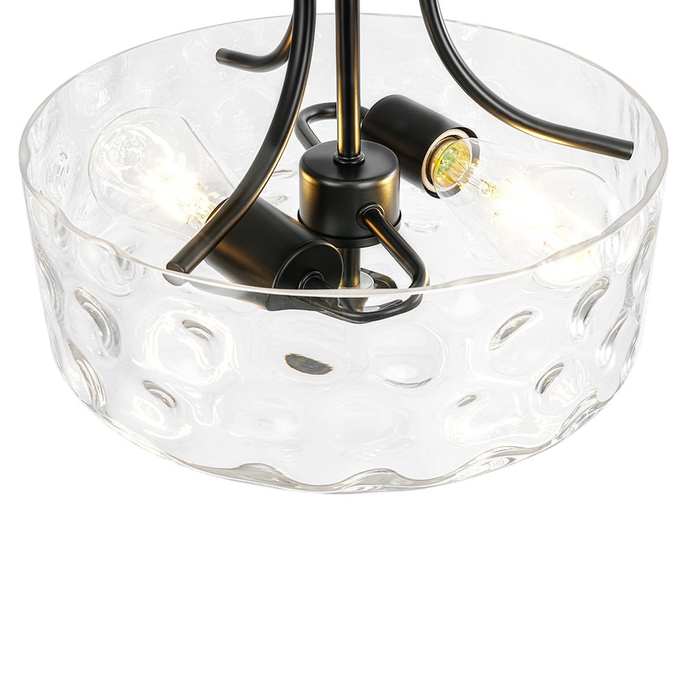 lightfixturesusa-round-drum-hammered-glass-semi-flush-mount-ceiling-light-black-296487