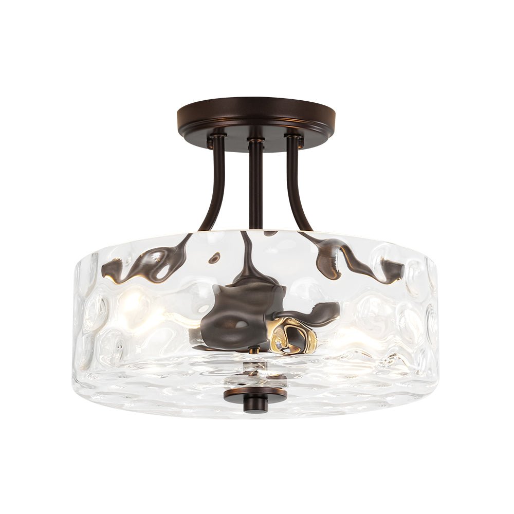 lightfixturesusa-round-drum-hammered-glass-semi-flush-mount-ceiling-light-oil-rubbed-bronze-exclusive-offer-810496 LightFixturesUSA - Round Drum Hammered Glass Semi Flush Mount - Ceiling Light - Oil - Rubbed Bronze (Exclusive Offer) -