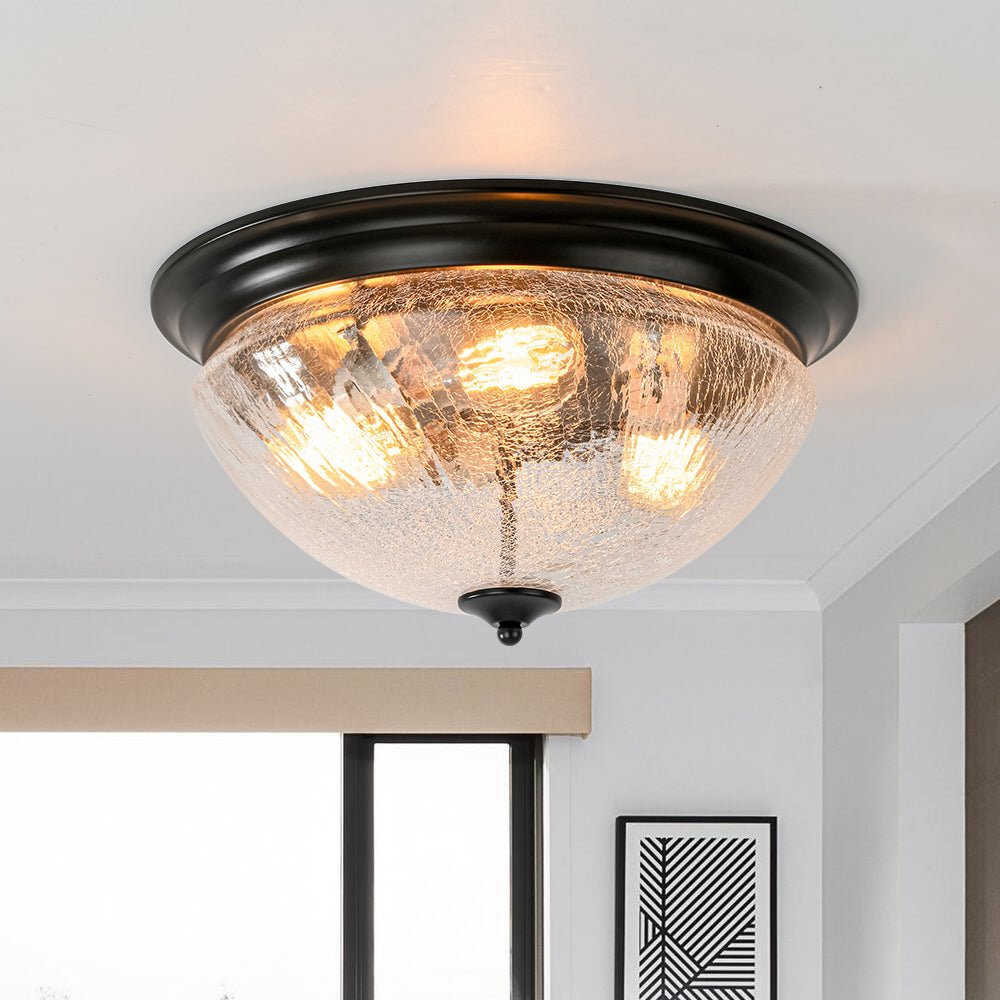 lightfixturesusa-round-textured-crackled-glass-flush-mount-ceiling-light-ceiling-light-black-886095 LightFixturesUSA - Round Textured Crackled Glass Flush Mount Ceiling Light - Ceiling Light - Black -