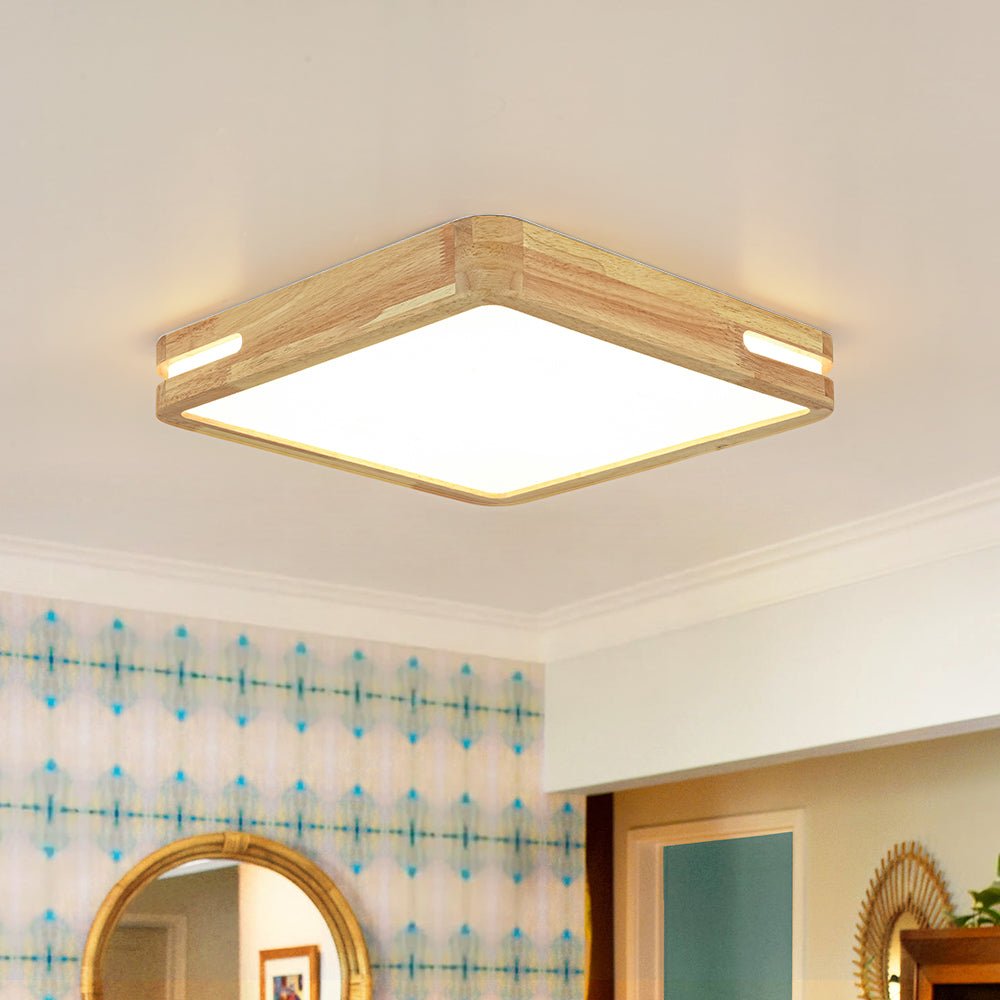 lightfixturesusa-rustic-dimmable-led-wood-square-flush-mount-light-ceiling-light-157-in-7511570 LightFixturesUSA - Rustic Dimmable LED Wood Square Flush Mount Light - Ceiling Light - 15.7 in -