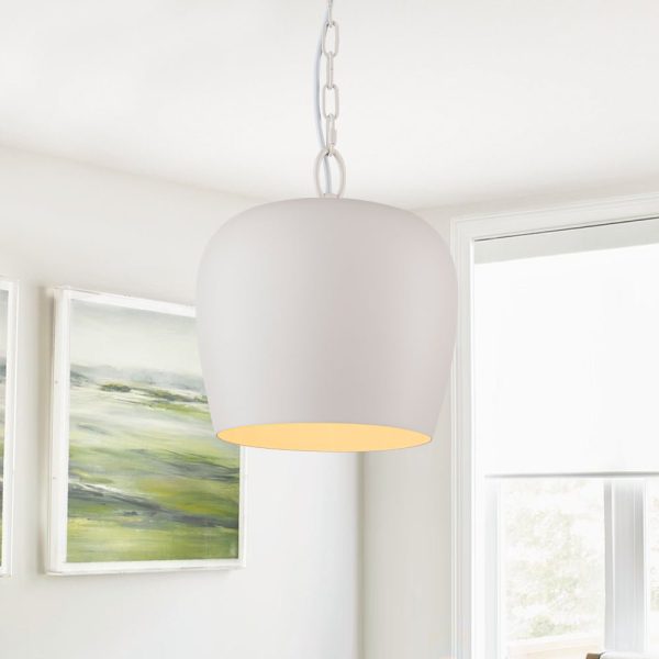 LightFixturesUSA - Scandinavian 1 - Light Geometric White Kitchen Pendant Light - Pendant Light - Bell -