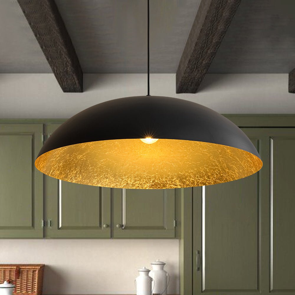 lightfixturesusa-scandinavian-retro-oversized-black-gold-flat-dome-metal-pendant-chandelier-blackgold-234143
