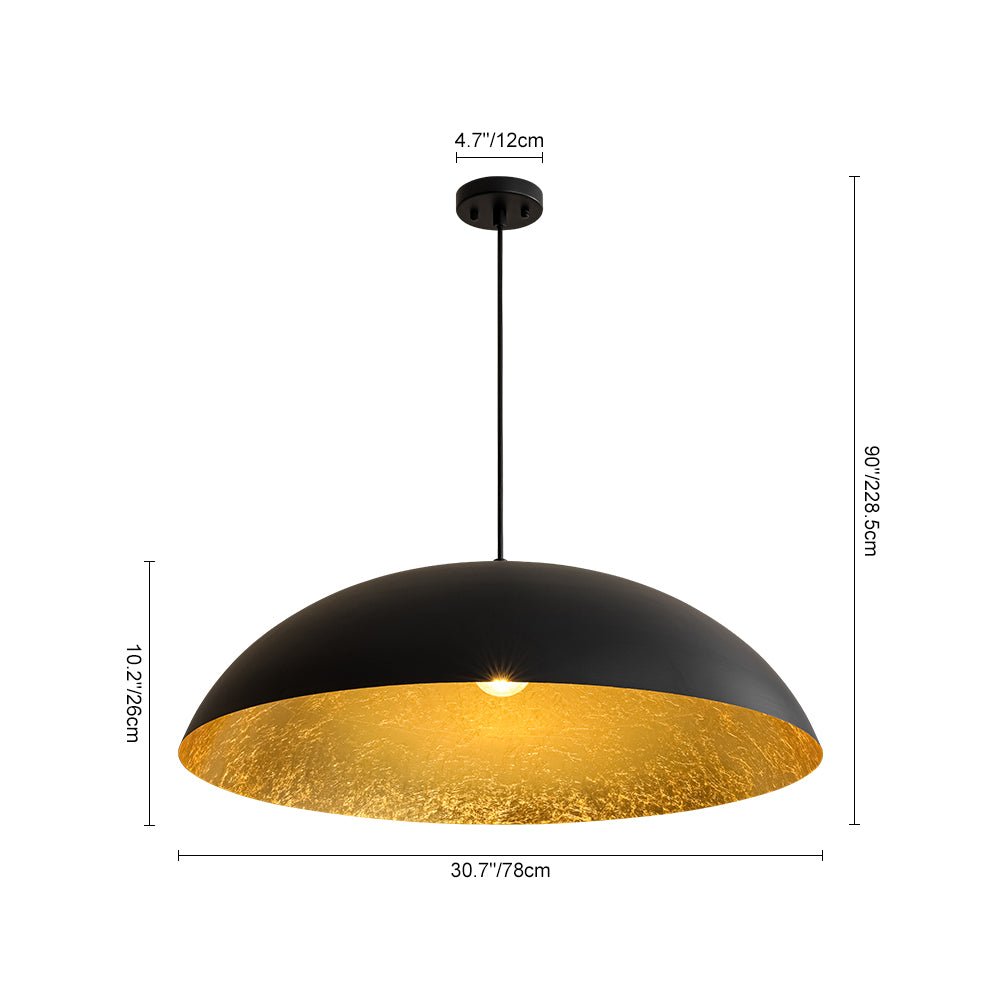 lightfixturesusa-scandinavian-retro-oversized-black-gold-flat-dome-metal-pendant-chandelier-blackgold-614379