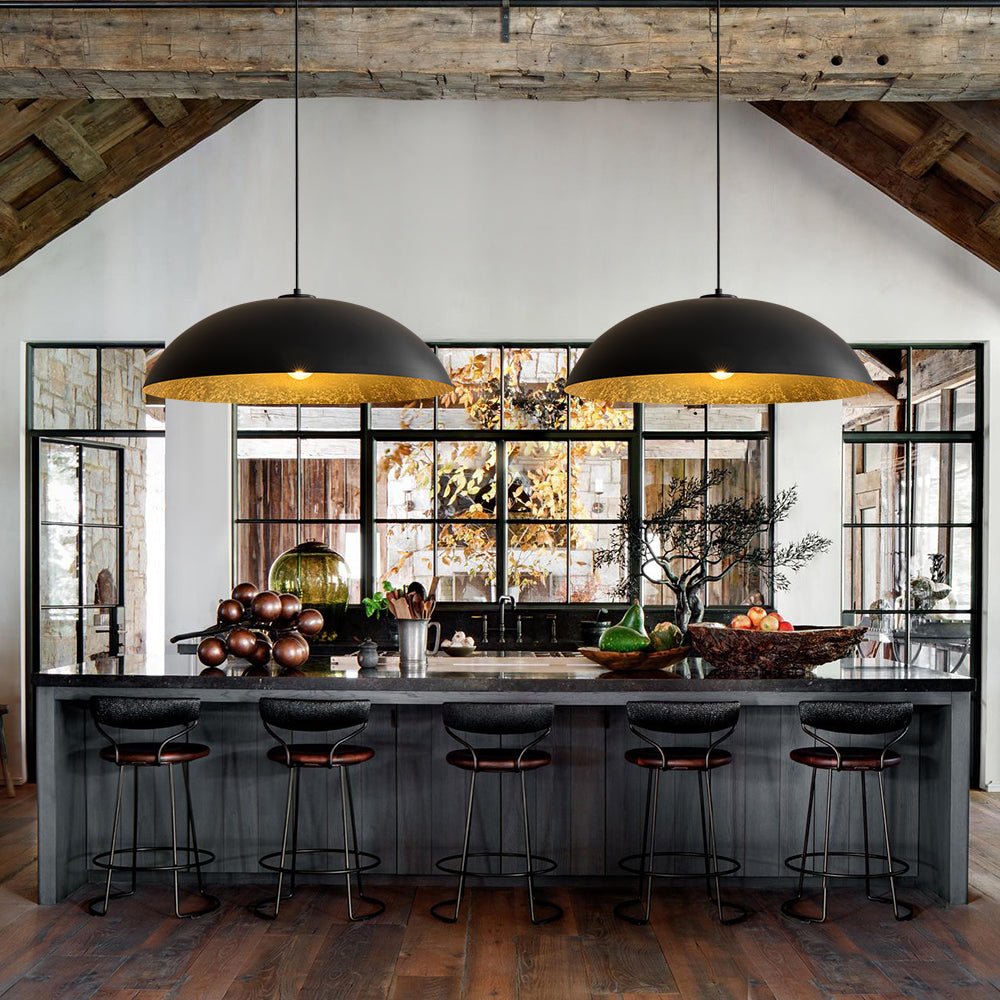 lightfixturesusa-scandinavian-retro-oversized-black-gold-flat-dome-metal-pendant-chandelier-blackgold-832263 LightFixturesUSA - Scandinavian Retro Oversized Black Gold Flat Dome Metal Pendant - Chandelier - Black+Gold -