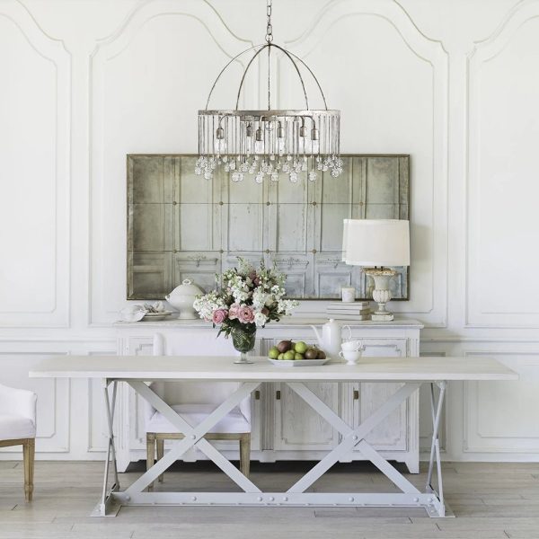 Shabby Chic Crystal Raindrop Chandelier