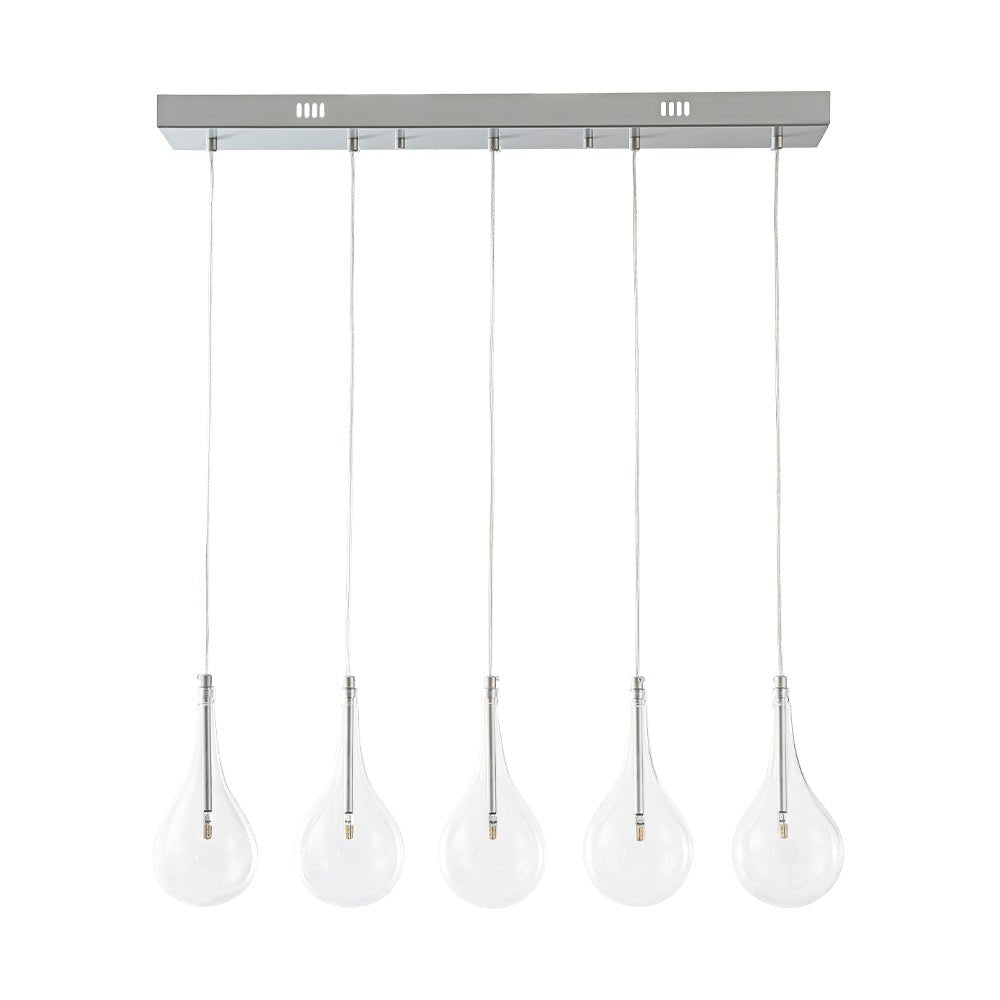 lightfixturesusa-silver-5-light-clear-glass-teardrop-linear-island-pendant-chandelier-silver-222331
